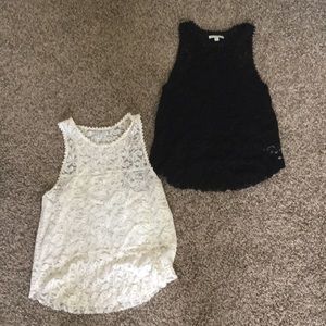 Black lace women’s tank top, size S